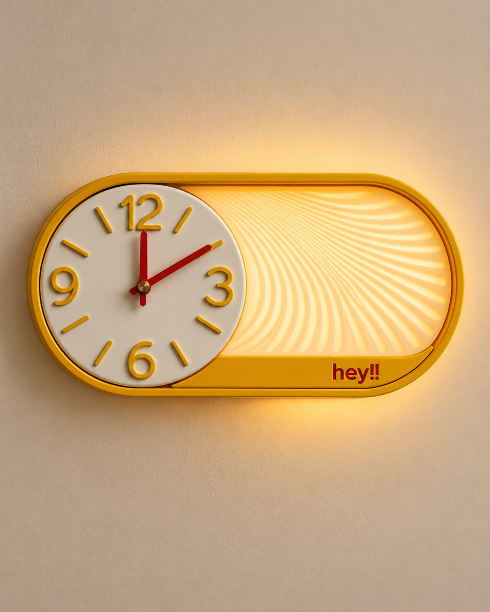 Cocko Clock – Retro Wall Clock with Warm Ambient Light & Remote | hey!!